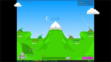 Captura de pantalla del juego Artillery Live 🎮 arcade clásico para jugar en navegador